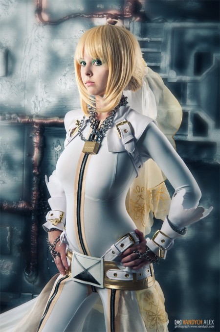  Disharmonica (Helly von Valentine) – Fate/EXTRA Saber, блондинки, косплей, татуированные (эротика)