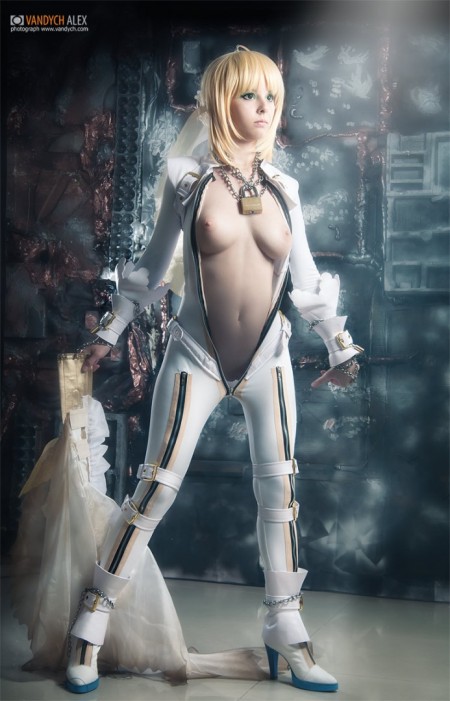  Disharmonica (Helly von Valentine) – Fate/EXTRA Saber, блондинки, косплей, татуированные (эротика)