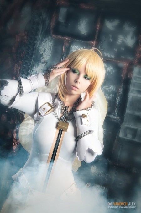  Disharmonica (Helly von Valentine) – Fate/EXTRA Saber, блондинки, косплей, татуированные (эротика)