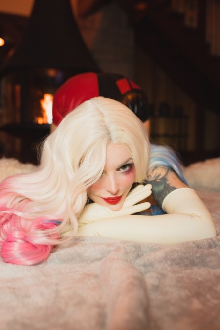 Katyuska Moonfox Harley Quinn, блондинки, татуированные, косплей(эротика)